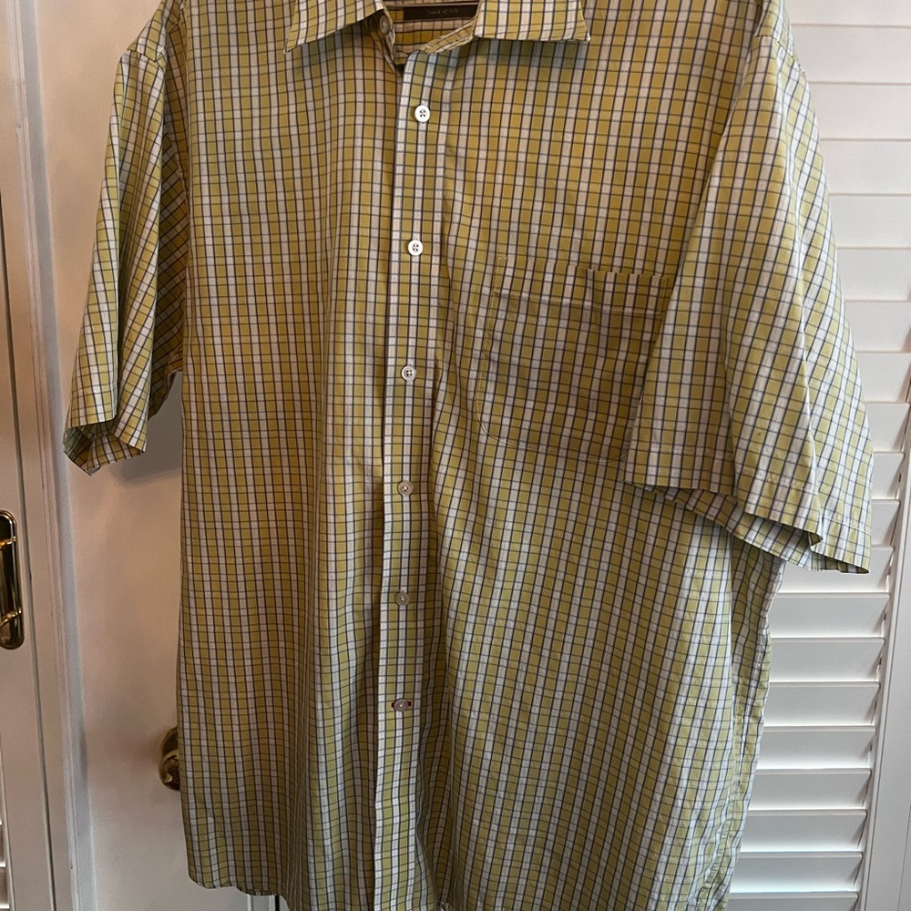 Daniel Cremieux Yellow and Blue Checkered Shirt - Picture 3 of 5